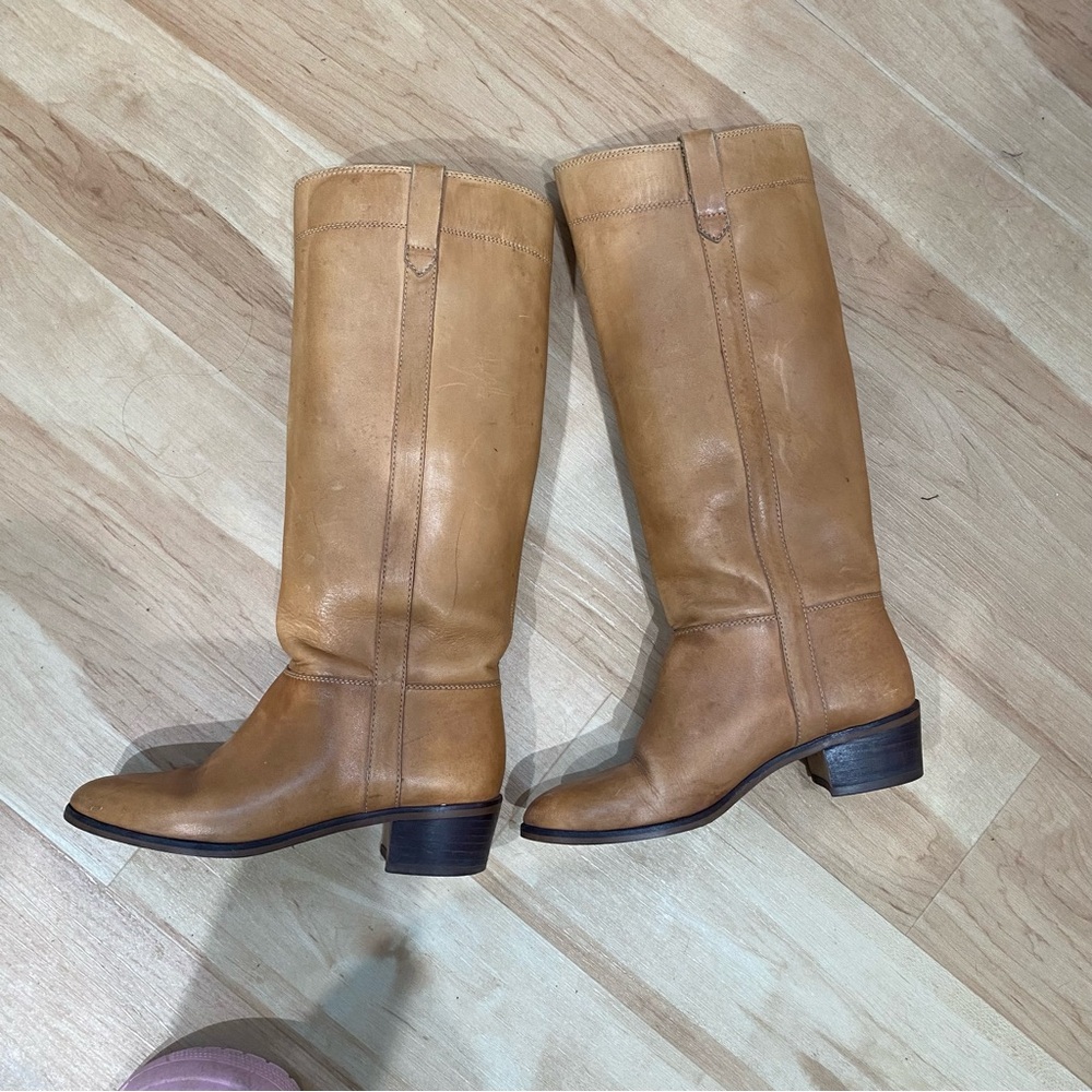 Vintage Tan Campus Boots (8) - Picture 4 of 11